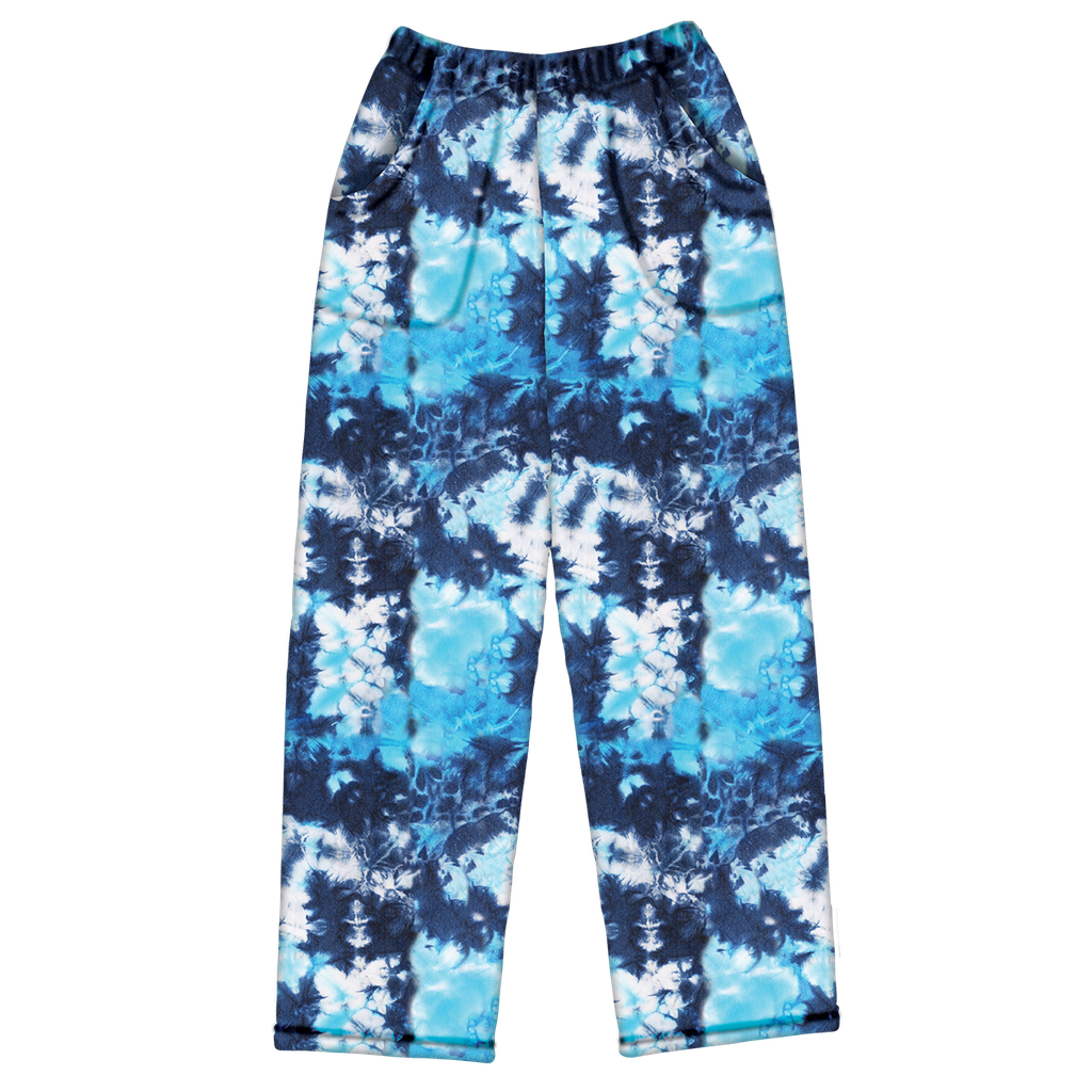 blue tie dye pants